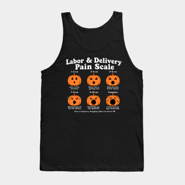 Labor And Delivery Pain Scale Pumpkin L&D Nurse Halloween Tank Top