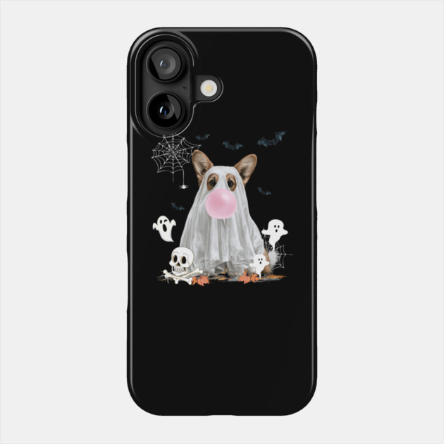 Corgi Dog Ghost Dressed Funny Halloween Dog Lover Phone Case