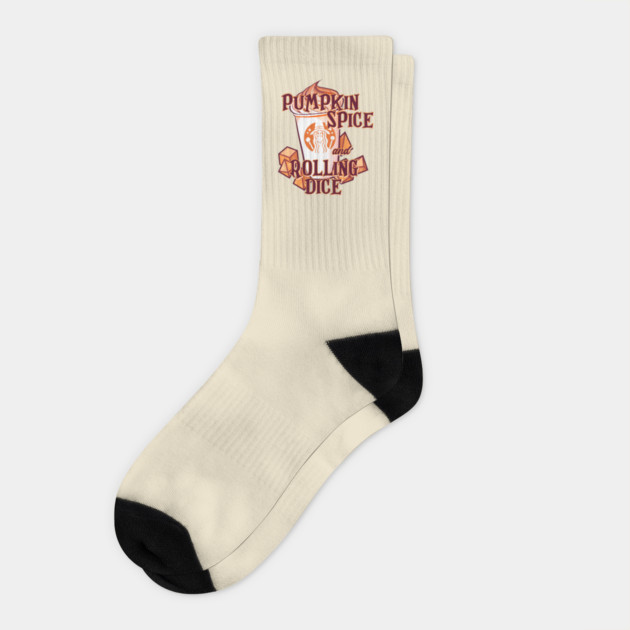 Pumpkin Spice and Rolling Dice Socks