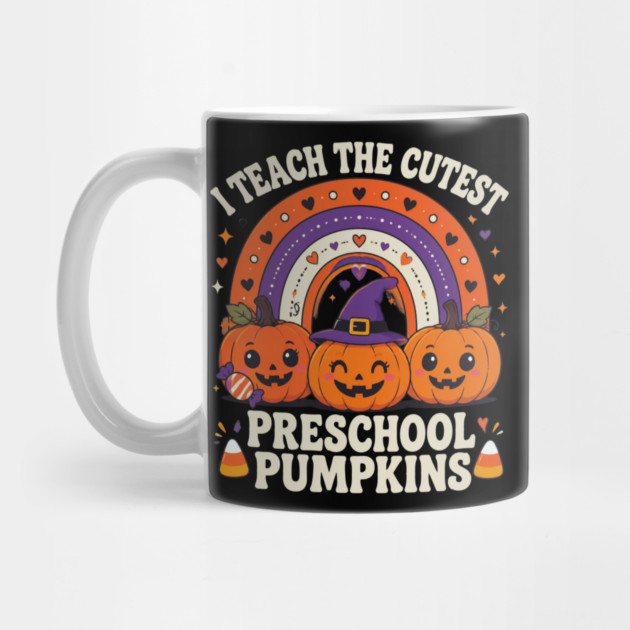 Preschool Pumpkins Halloween rainbow teacher graphic Mug