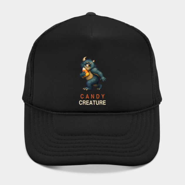 Candy Creature Cyclops Monster with Candy Corn – Cute Halloween Art Hat