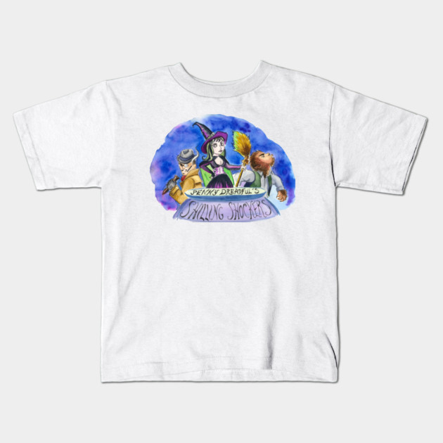 Penny Dreadful's Shilling Shockers Trio Logo by Sarah Adam Kids T-Shirt