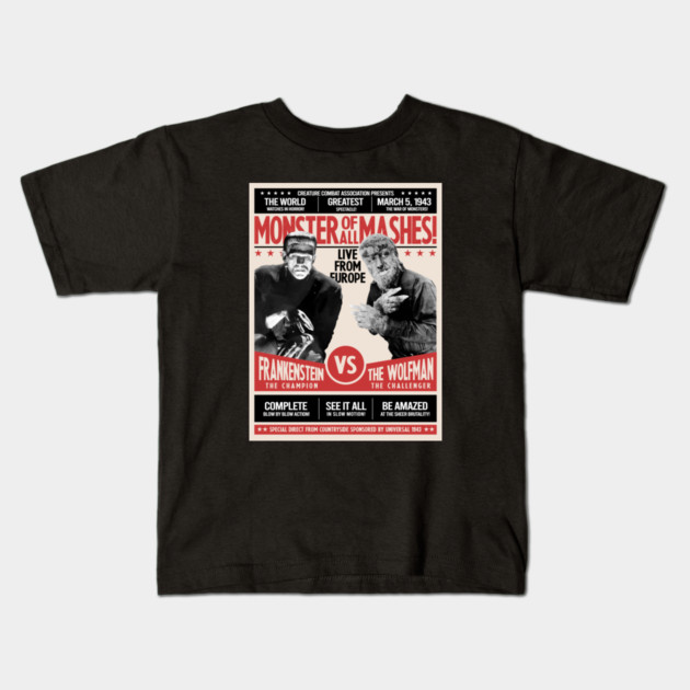FRANKENSTEIN meets THE WOLF MAN Kids T-Shirt