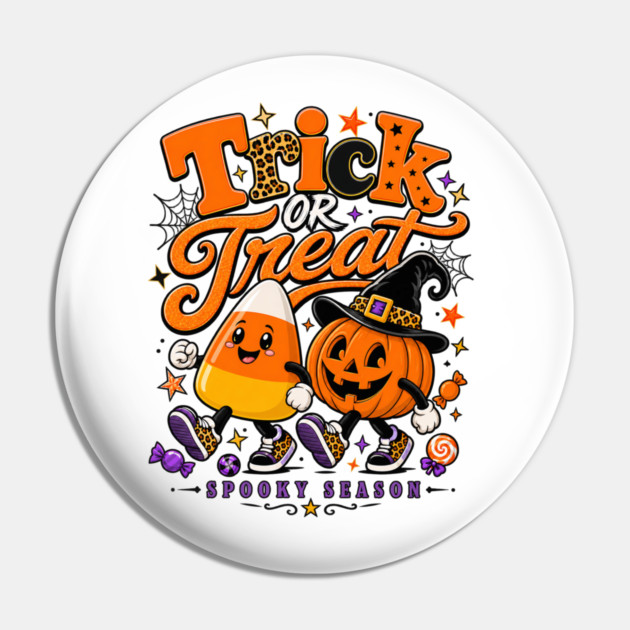 Candy Corn Pumpkin Witch Hat Colorful Halloween Character Pin