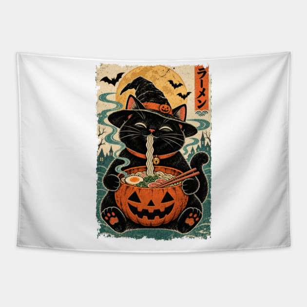Halloween-black-Cat Tapestry
