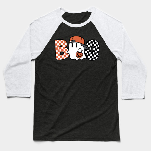 Funny Toddler Halloween Boo Ghost Trick Or Treat Pumpkin Baseball T-Shirt