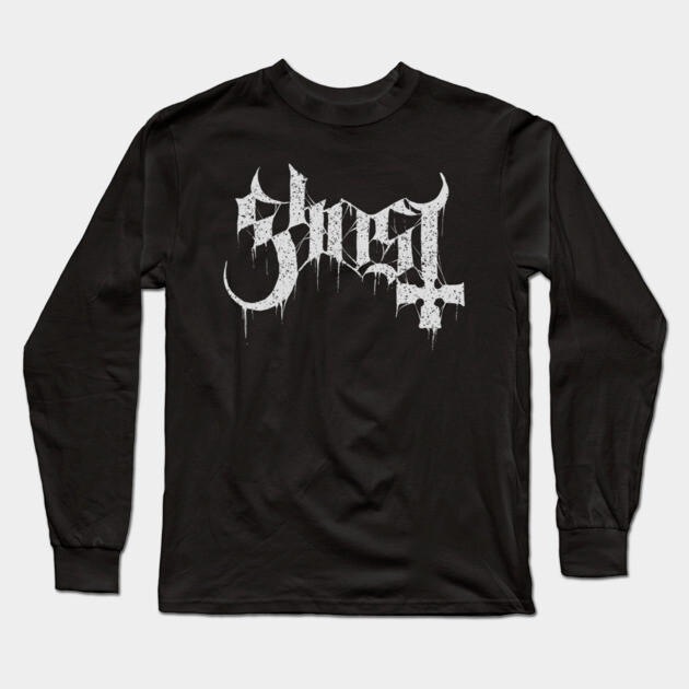 Ghost Band Merch Logo Text Artwork Illustration Long Sleeve T-Shirt