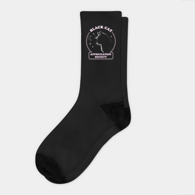 Black Cat Appreciation Society - Retro Witch Halloween Costume Socks