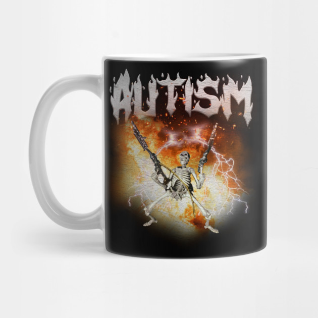 Autistic Funny Skeleton Vintage Bootleg Shirt, Autism Edgy Skeleton Meme, Autism Skeleton Meme Mug