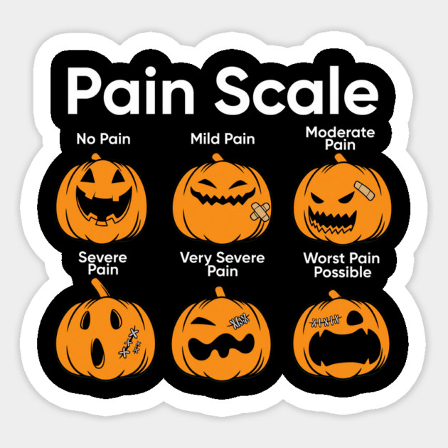 Pumpkin Medical Pain Scale Chart Sticker