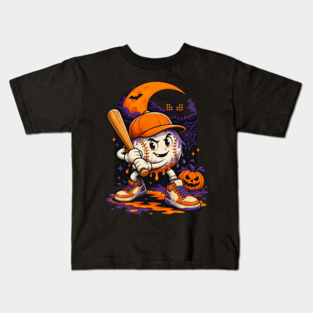 Halloween Baseball Slugger Kids T-Shirt