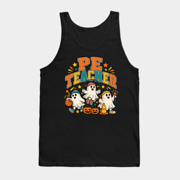 Pe Teacher Halloween Ghosts Gym Class Educator Tank Top