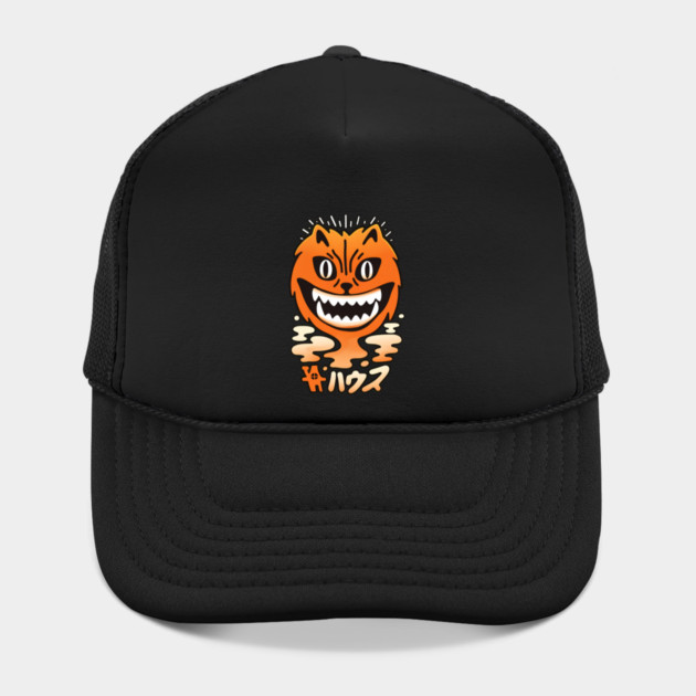 Creepy Cat Grinning Demon Face Retro Japanese Yokai Hat
