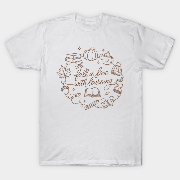 Learning Teacher Student Librarian Education Autumn T-Shirt