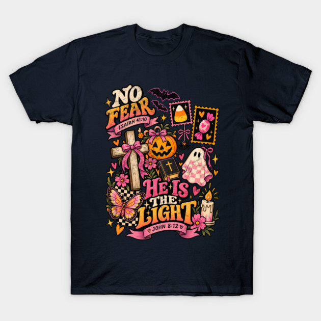 Shine with The Light of Jesus Christian Halloween Pumpkin T-Shirt