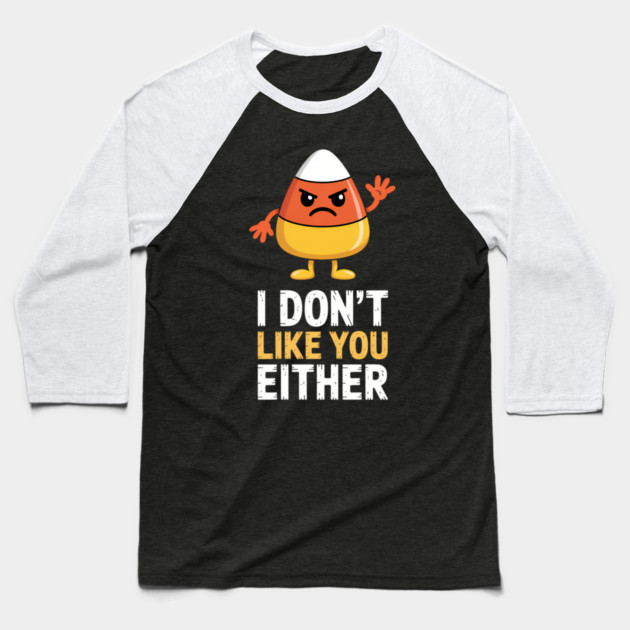Candy Corn Funny Halloween Joke Baseball T-Shirt