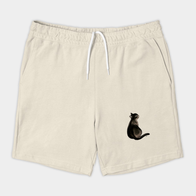Long tail black cat lady Shorts