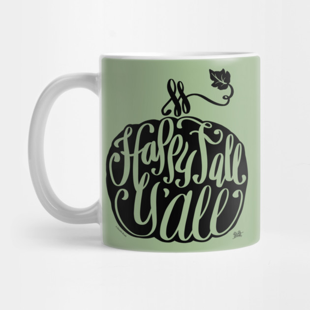 Happy Fall Y'All Graphic Pumpkin Black Mug