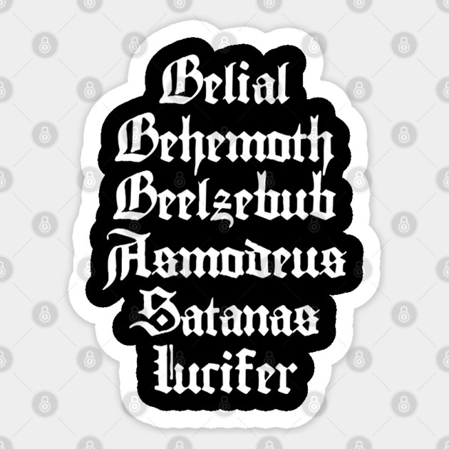 Ghost - Belial Behemoth Beelzebub Asmodeus Satanas Lucifer Sticker