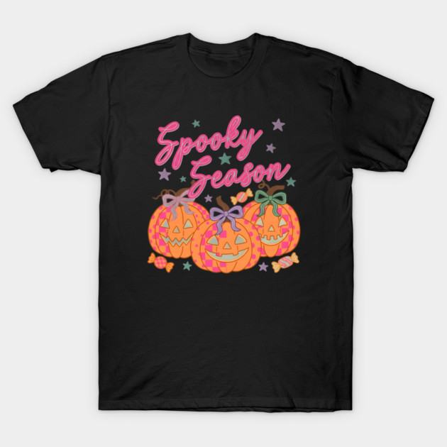 Spooky Season Cute Pumpkins Halloween Girls T-Shirt