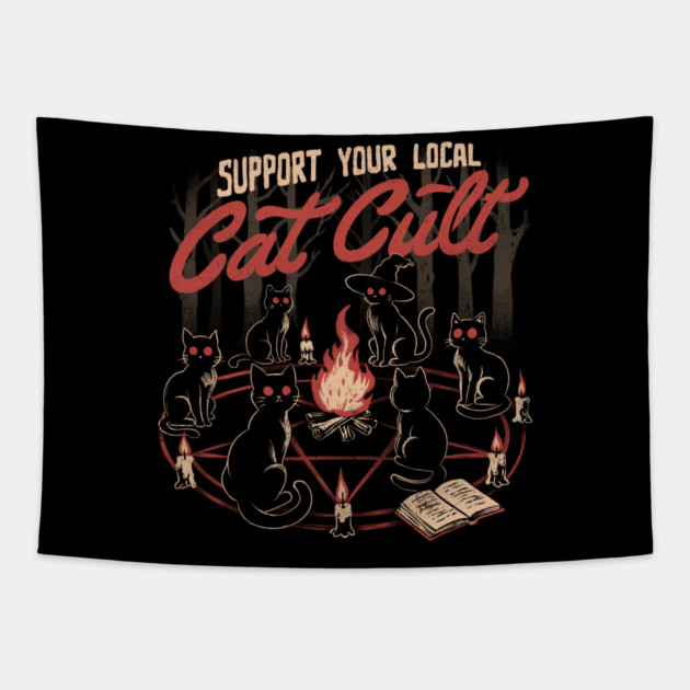 Support Your Local Cat Cult Tapestry