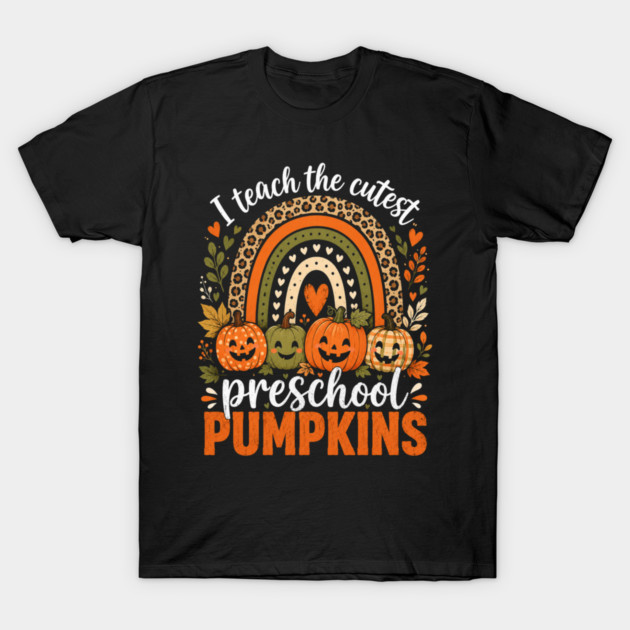Pumpkins Cute Halloween Rainbow Teacher Shirt T-Shirt