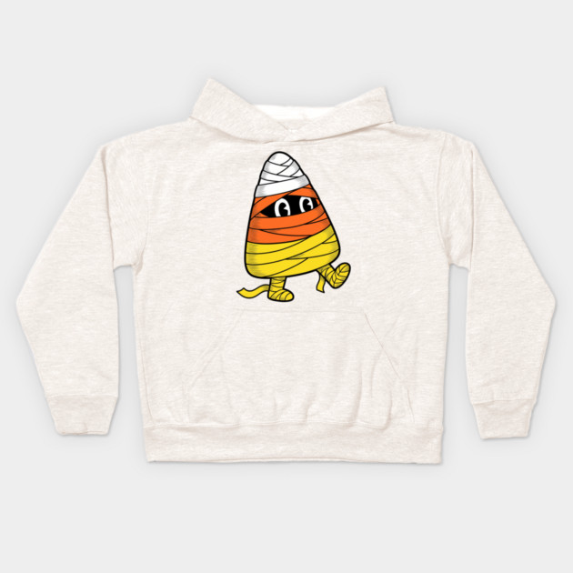 Funny Halloween Candy Corn Mummy Creeping Graphic Kids Hoodie