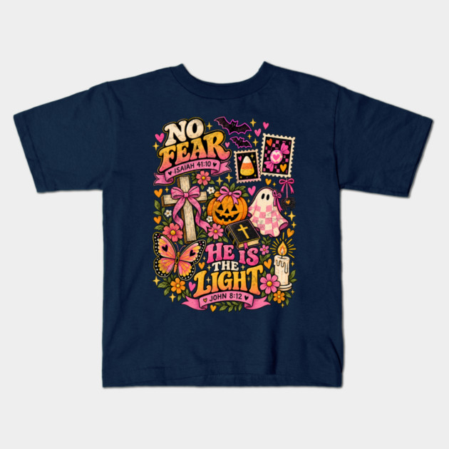 Shine with The Light of Jesus Christian Halloween Pumpkin Kids T-Shirt