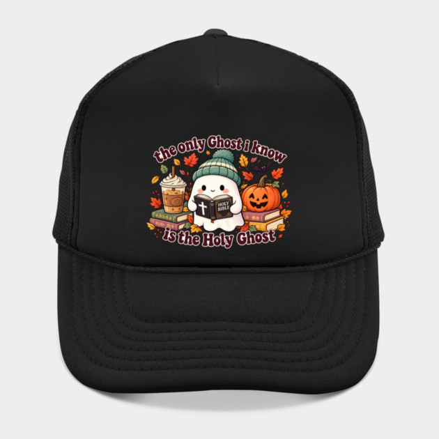 The Only Ghost I Know Is The Holy Ghost Cute Christian Halloween Graphic Hat