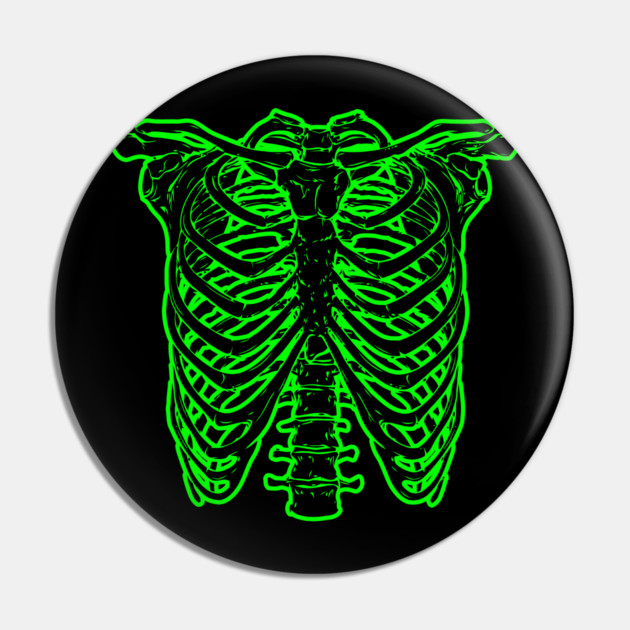 Green Skeleton (Worn By Nigel Tufnel) 'Spinal Tap' Movie (Front/Back Print) Pin