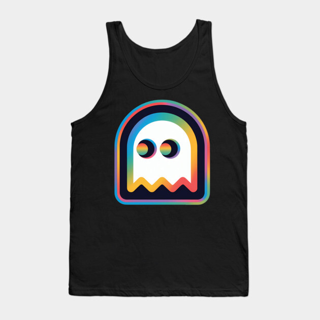 Ghost Trippy Vaporwave Halloween Techno Rave EDM Music Party Tank Top