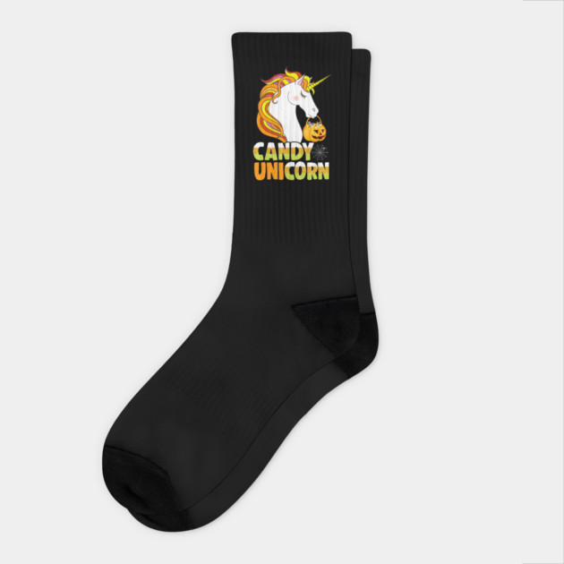 Cute Candy Corn Unicorn Shirt Halloween Girls Outfit Socks