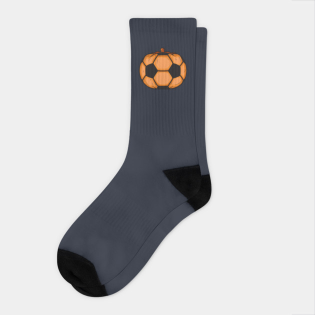 Soccer Pumpkin Ball Head Halloween Socks