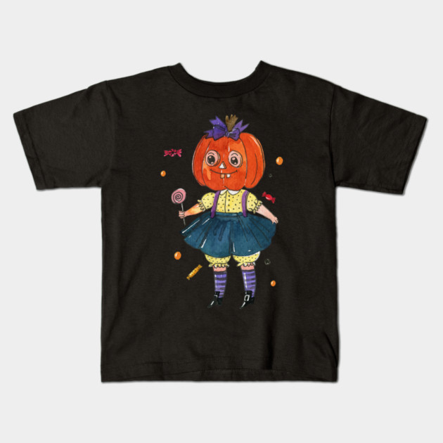 Vintage Pumpkin Kid Halloween Kids T-Shirt