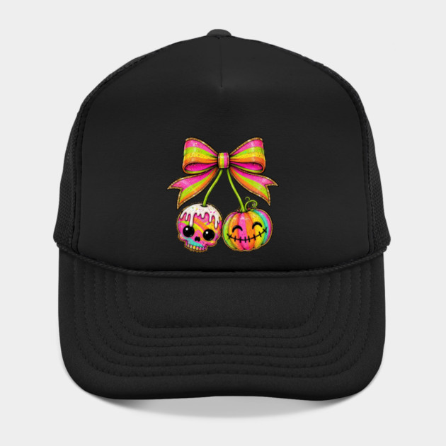 Coquette Halloween Shirt, Skull Pumpkin Bow Tee, Cute Spooky Season Hat