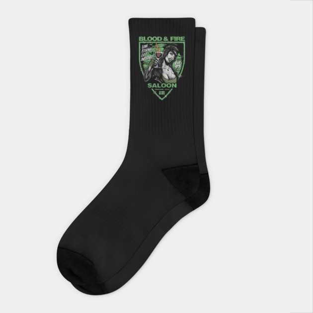"BLOOD & FIRE SALOON" Socks
