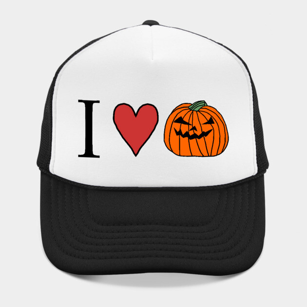 I Love Halloween Horror Pumpkin Face Hat