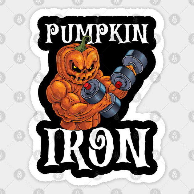 Pumpkin Iron Jack O Lantern Creepy Halloween Gym Workout Sticker