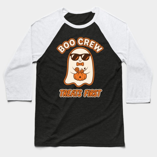 Cool Ghost Sunglasses Bow Tie Candy Corn Halloween Baseball T-Shirt