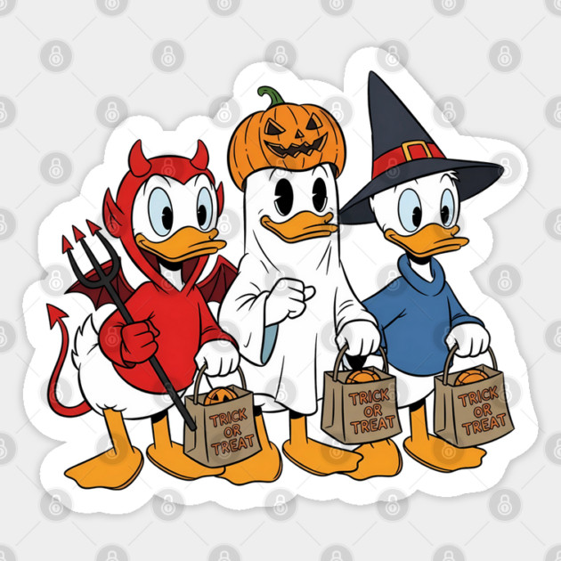 Trick Or Treat Ducks Sticker