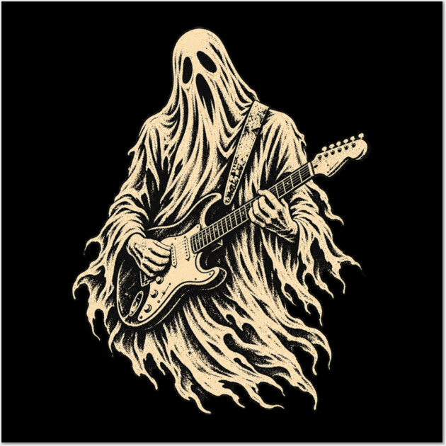Halloween Ghost Guitar Posters and Art Prints