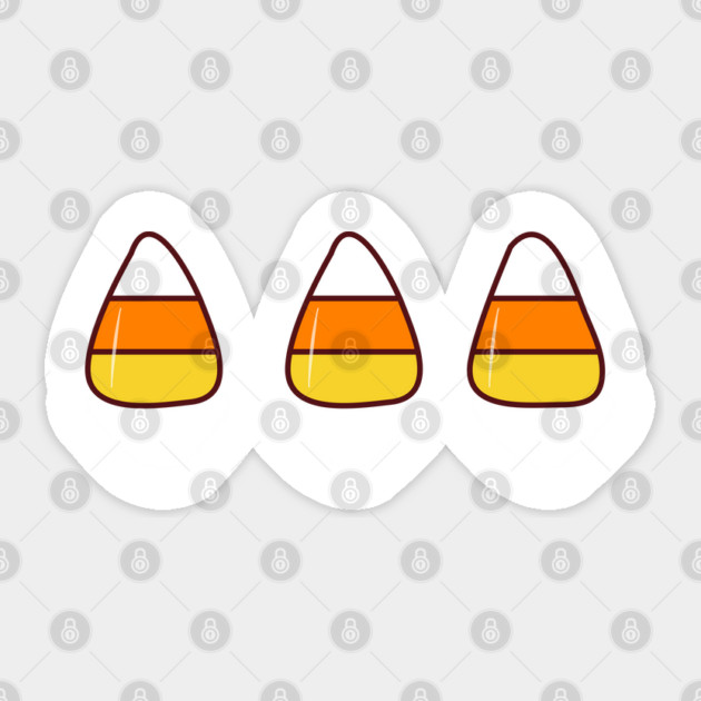 Cute Candy Corn Trio Illustration - Halloween Treat Design Sticker