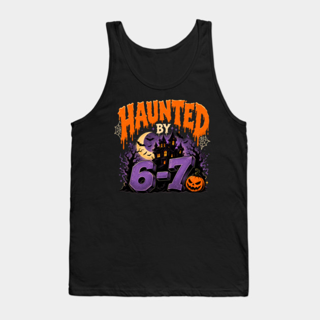 Haunted Castle Spooky Moon 6 7 Halloween Tank Top