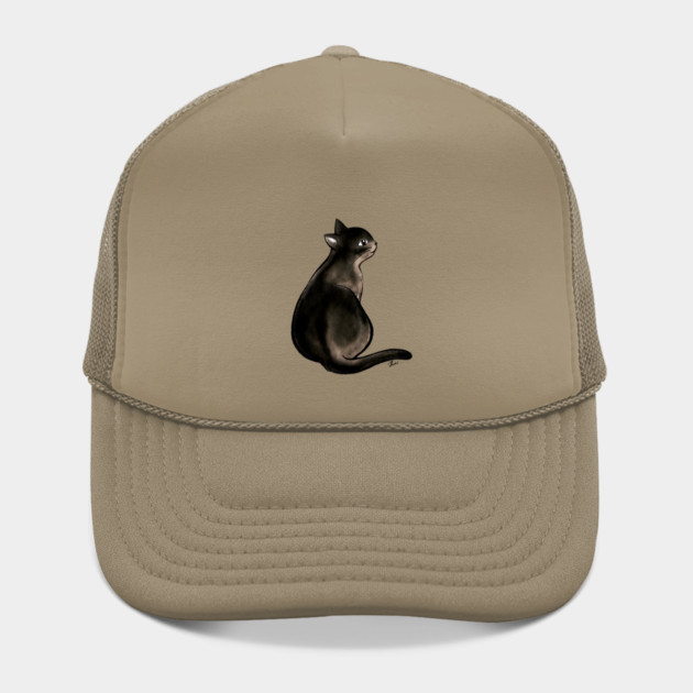 Long tail black cat lady Hat