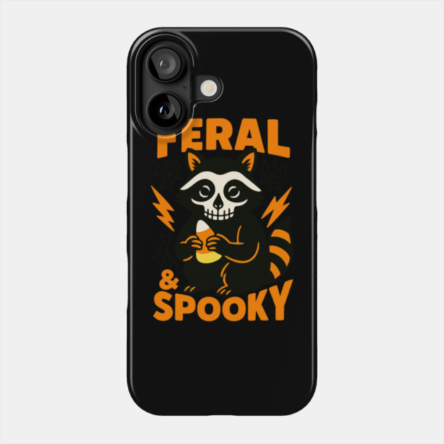 Feral Spooky Raccoon Halloween Candy Corn Phone Case