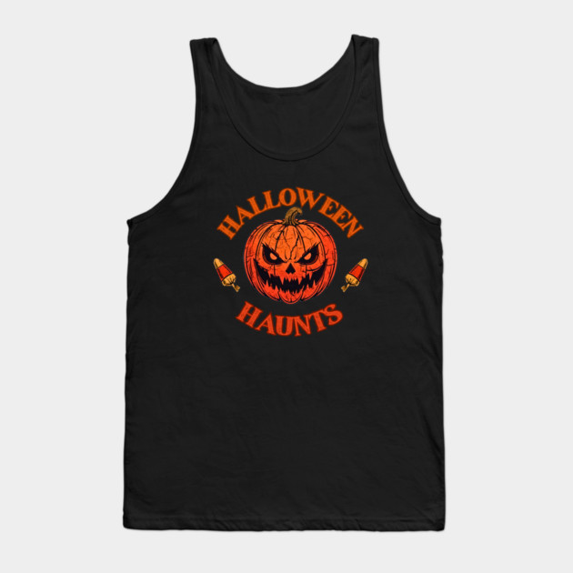 Halloween Haunts Scary Pumpkin Face Tank Top