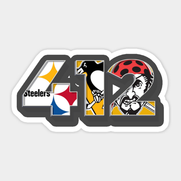 area code 412 sports teams for pittsburgh kids gift Sticker