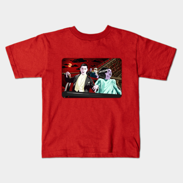 Ups & Downs (Universal Monsters on Roller Coaster) Kids T-Shirt
