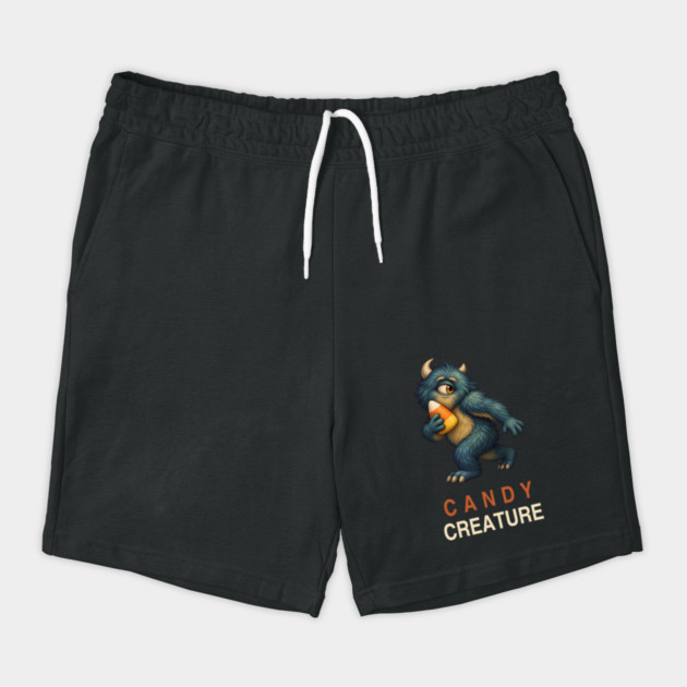 Candy Creature Cyclops Monster with Candy Corn – Cute Halloween Art Shorts