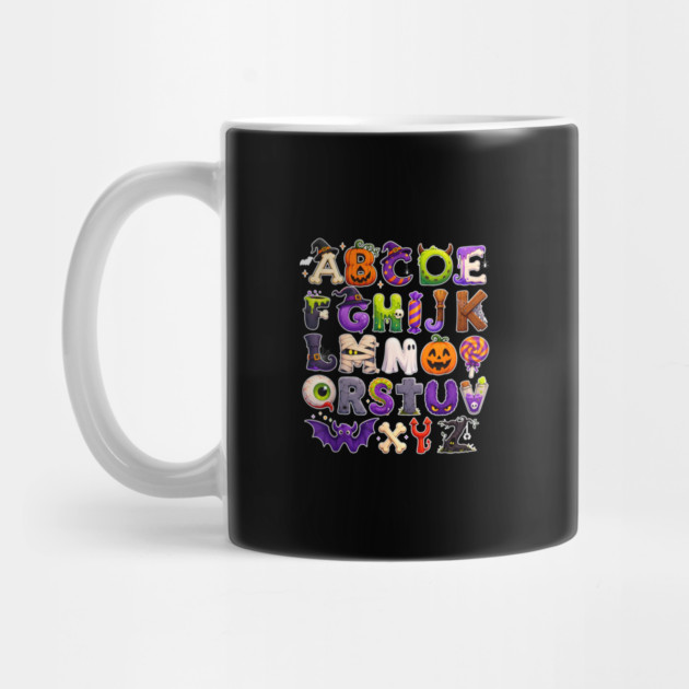 ABCs Learning Kindergarten Teacher Funny Halloween Alphabet Mug
